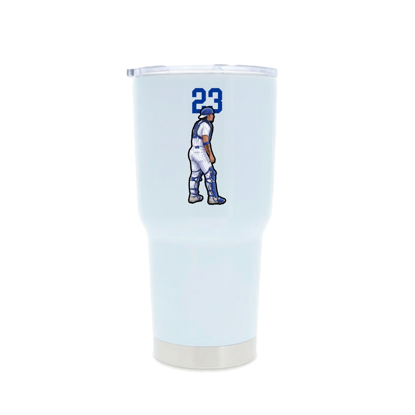 30oz Stainless Steel Tumbler — Number Top in White