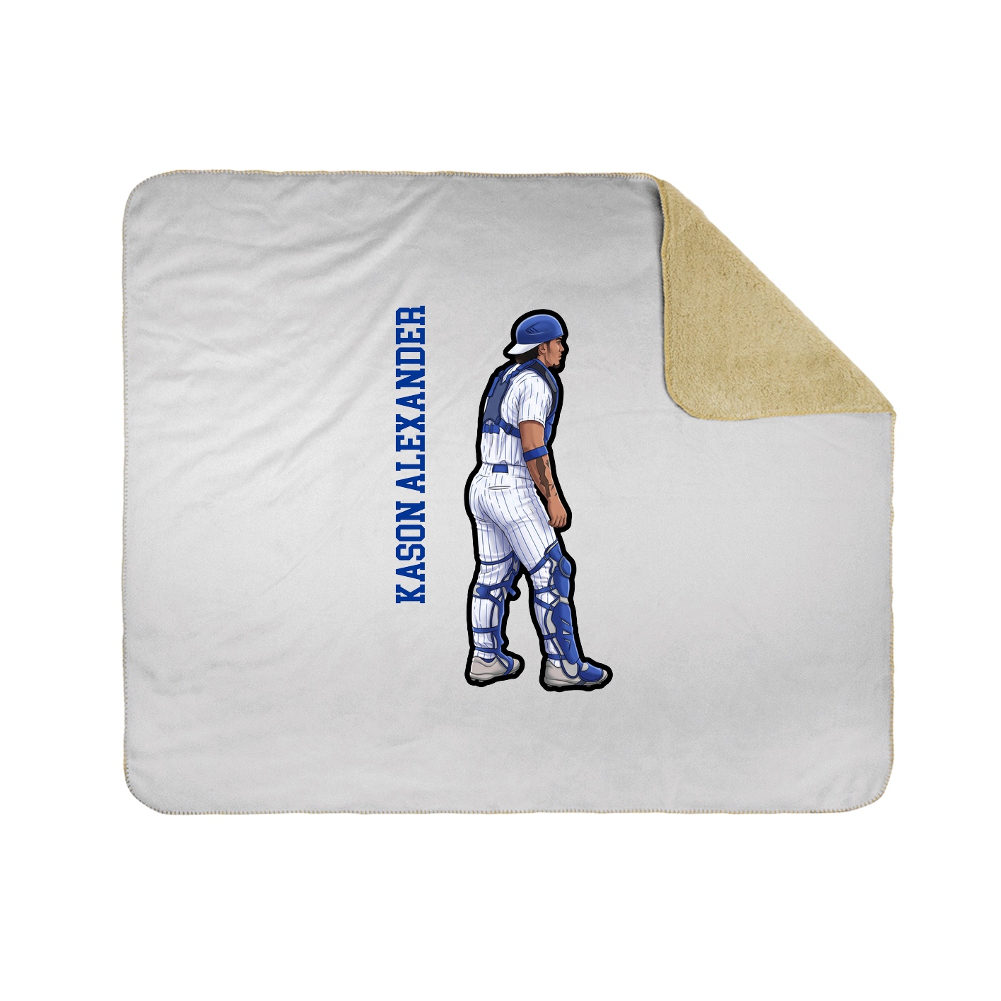 Throw Blanket — Name Vertical in White
