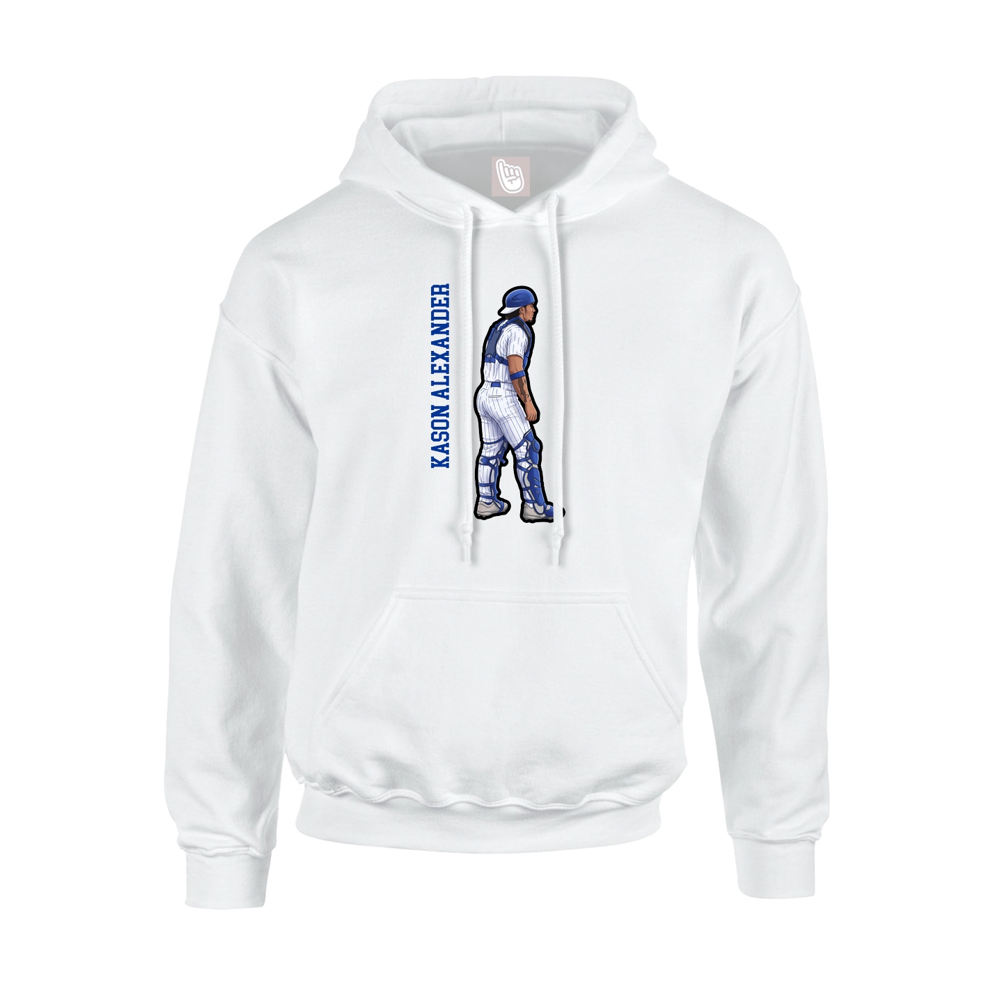Hoodie — Name Vertical in White