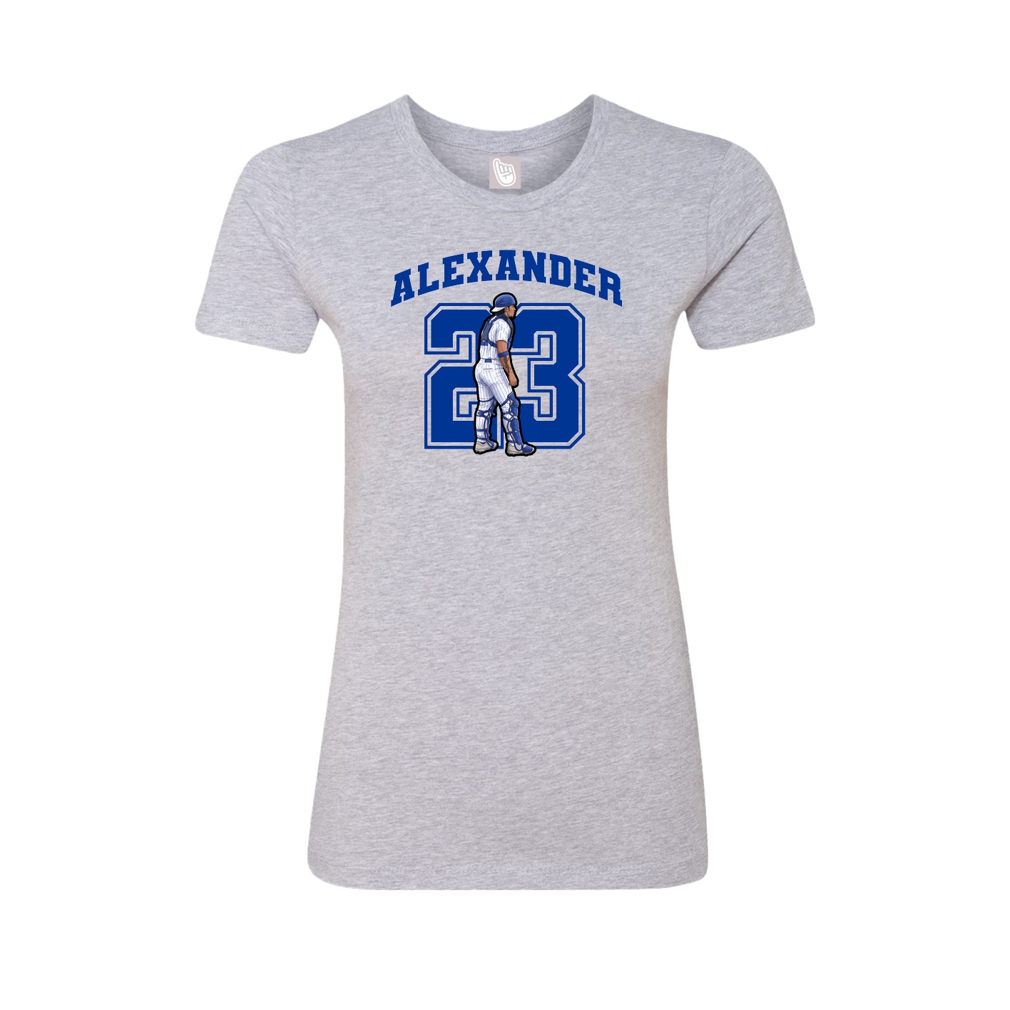 Fitted Women's Tee — Number in Grey
