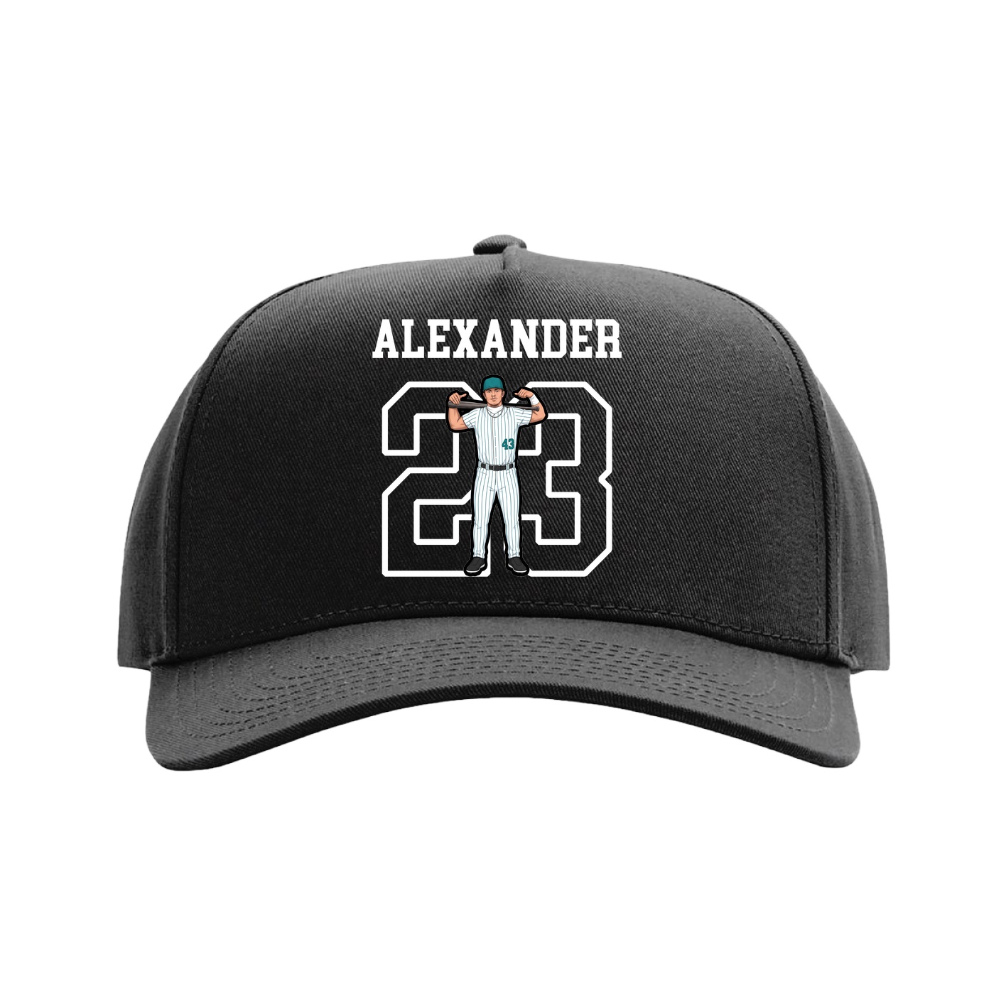 Full Fabric Five-Panel Champ Cap — Shirsey in Black
