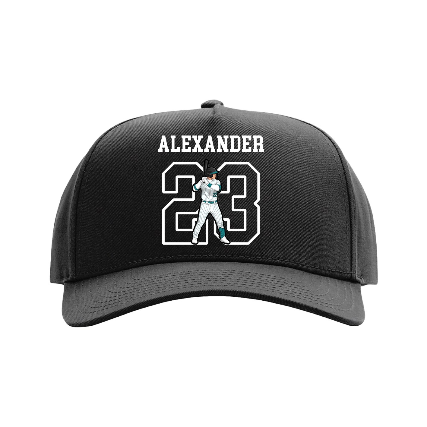 Full Fabric Five-Panel Champ Cap — Shirsey in Black