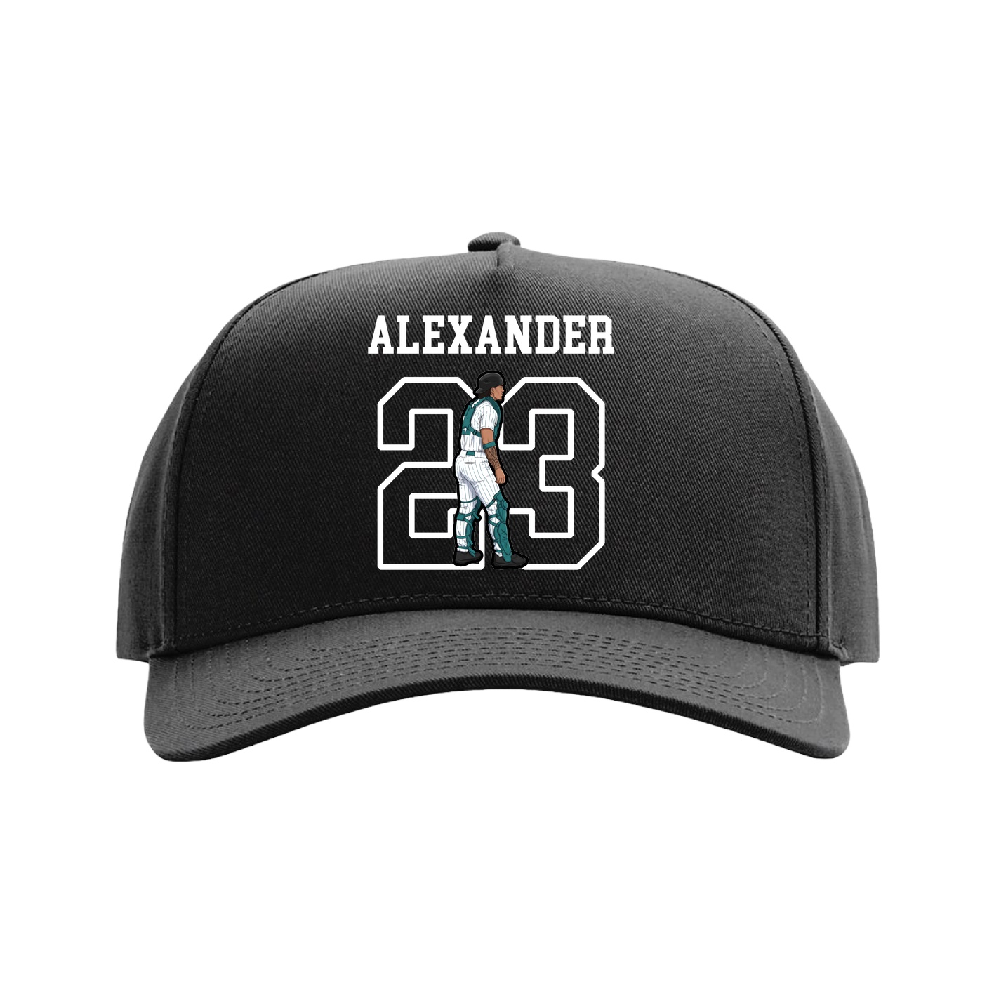 Full Fabric Five-Panel Champ Cap — Shirsey in Black