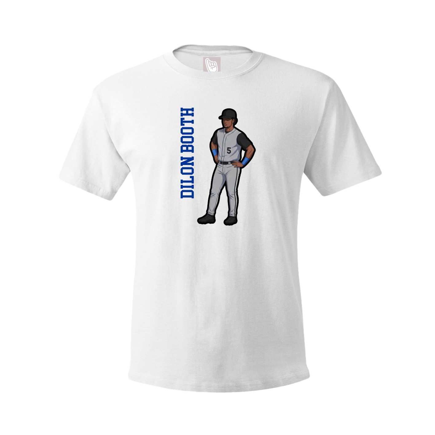 Tee — Name Vertical in White