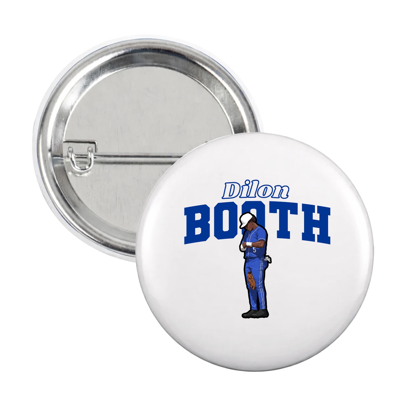 Game Day Button — Name Arch in White