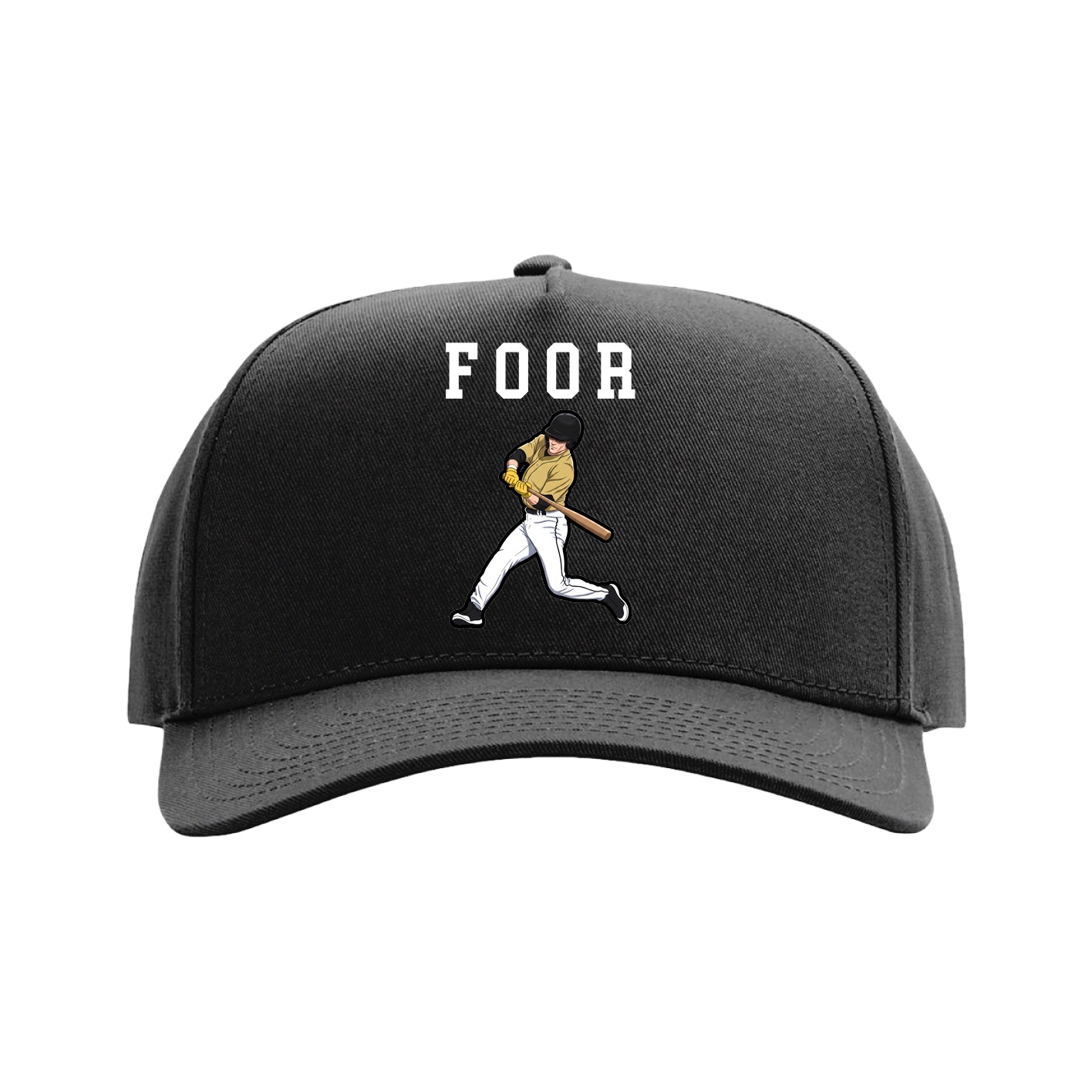 Full Fabric Five-Panel Champ Cap — Shirsey in Black