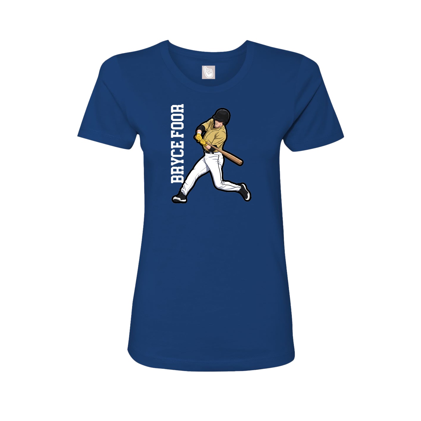 Womens Tee — Name Vertical in Royal