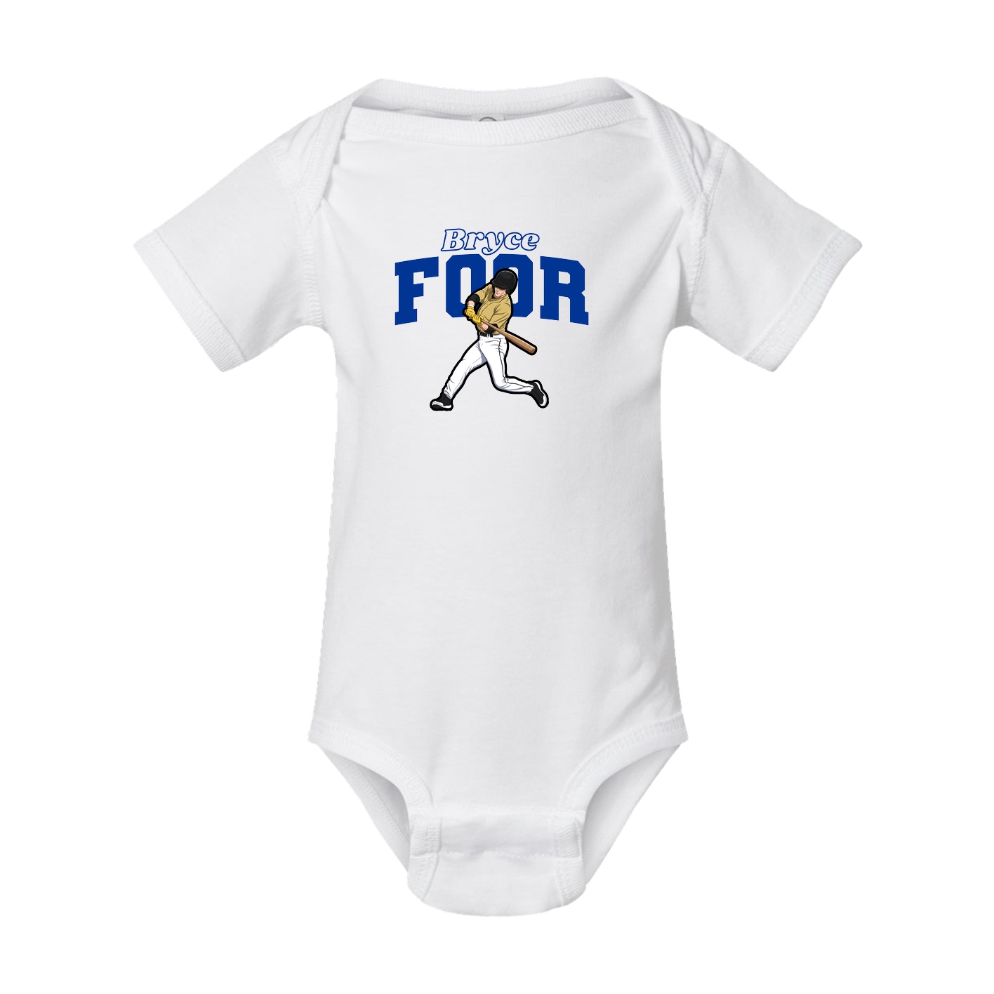 Baby Onesie — Name Arch in White