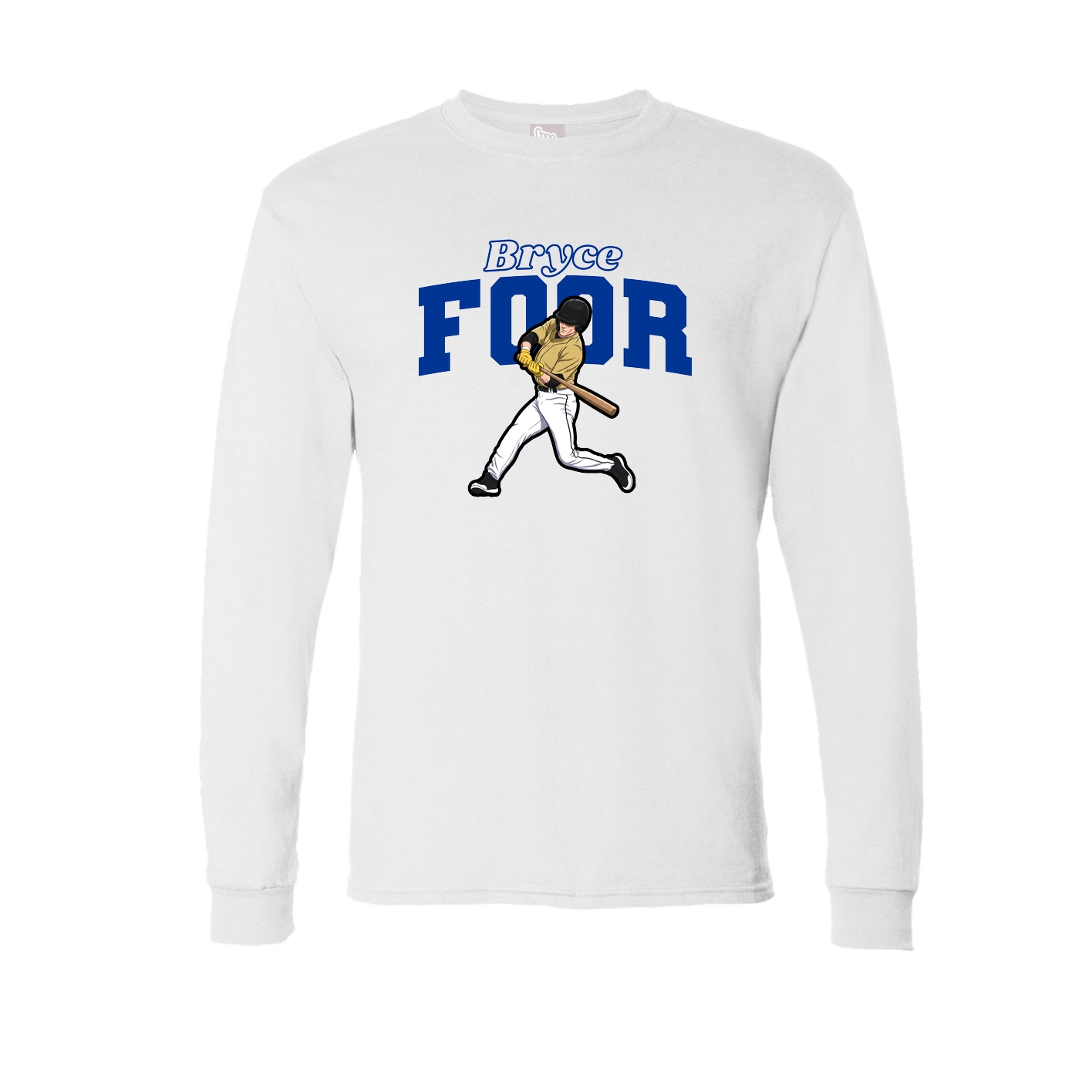 Long Sleeve Tee — Name Arch in White