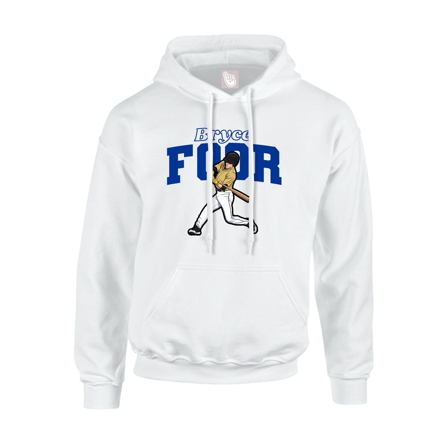 Youth Hoodie — Name Arch in White