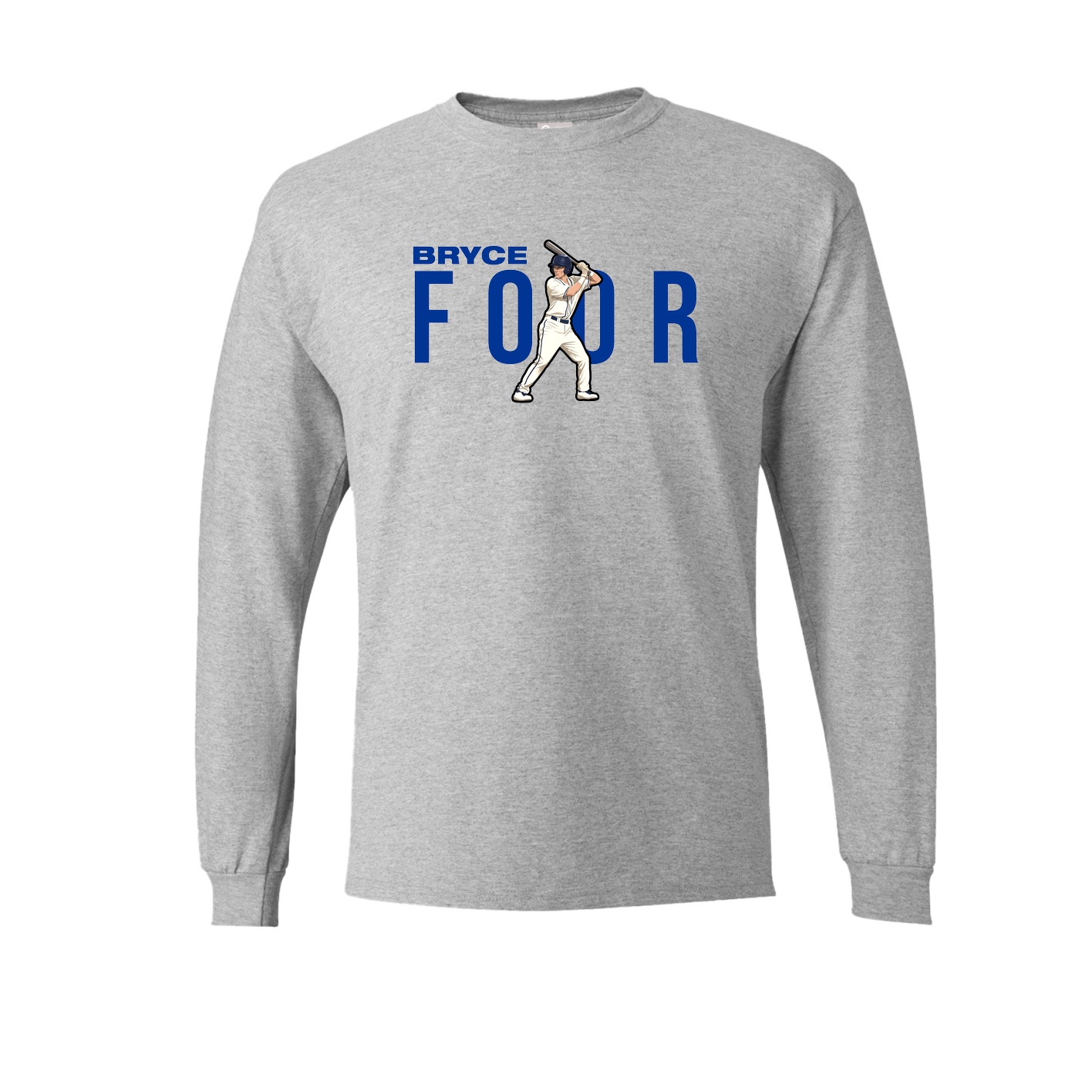 Long Sleeve Tee — Player Name in Grey