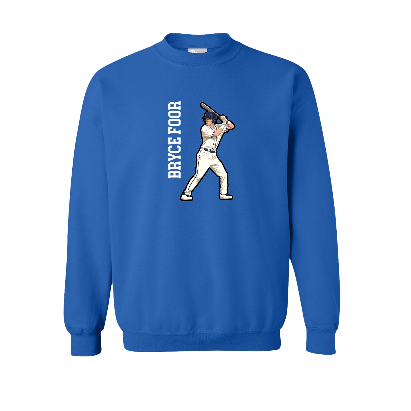 Fleece Crew — Name Vertical in Royal