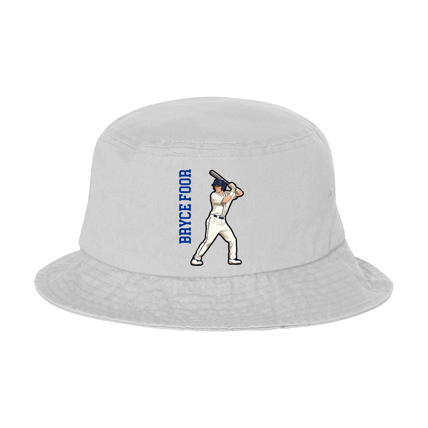 Bucket Cap — Name Vertical in White
