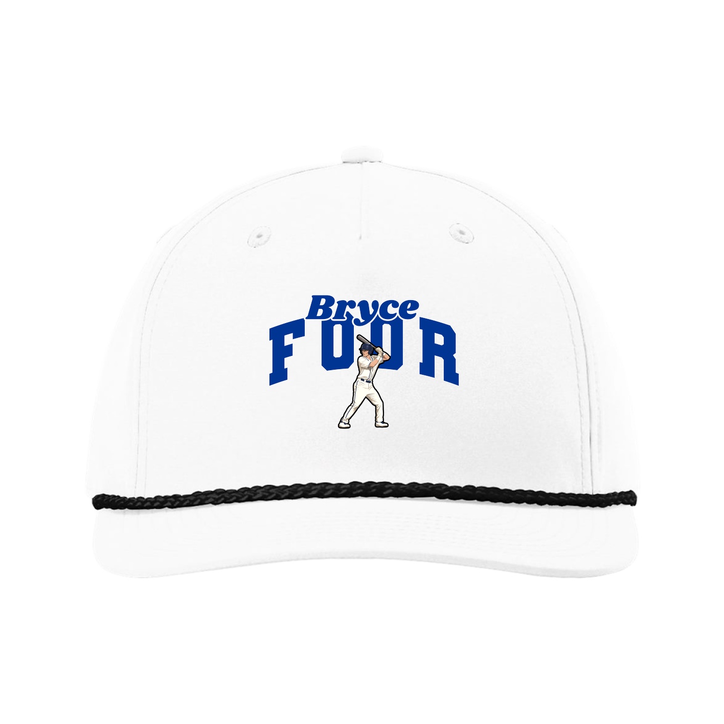 Five-Panel Classic Rope Cap — Signature Arch in White