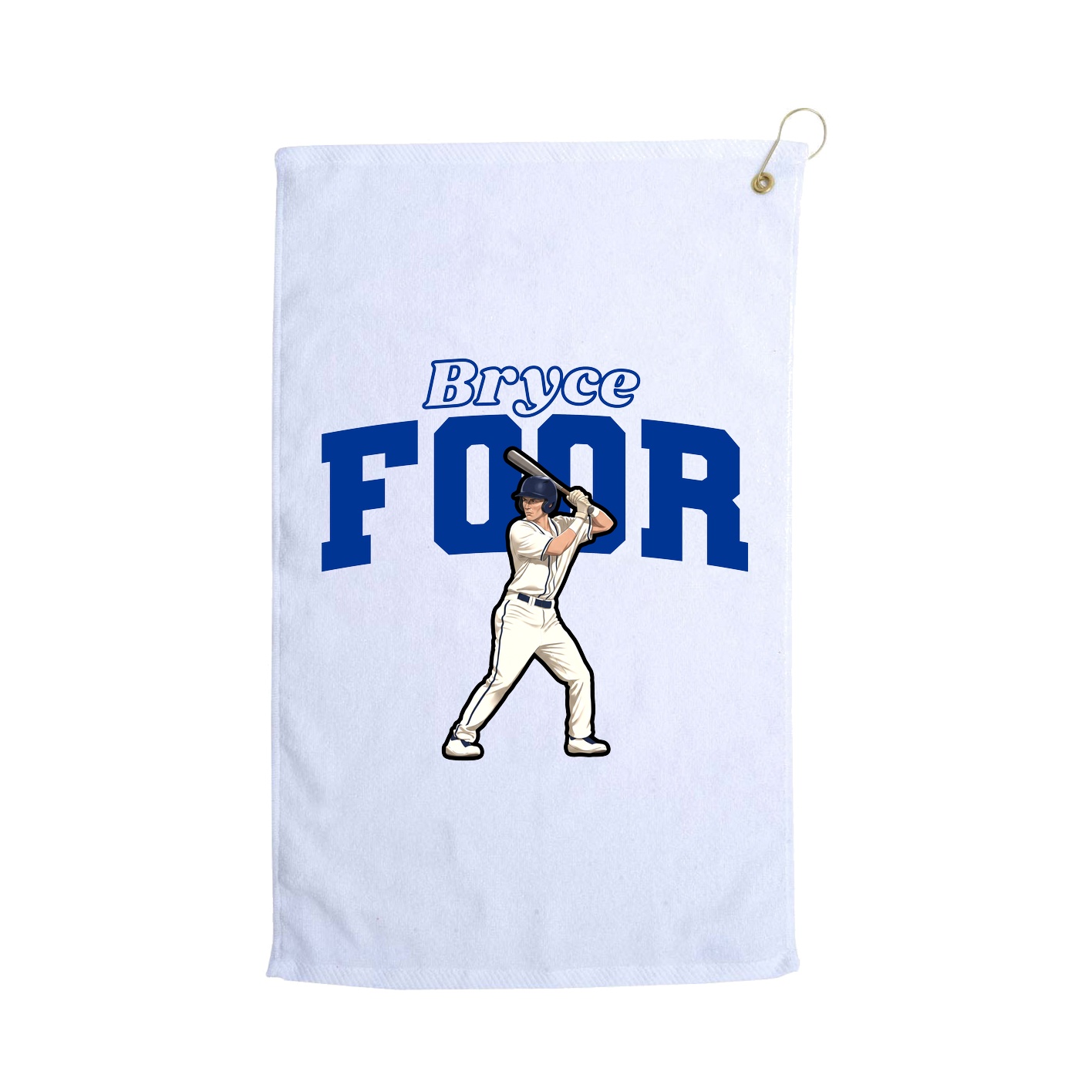 Golf Towel — Name Arch in White