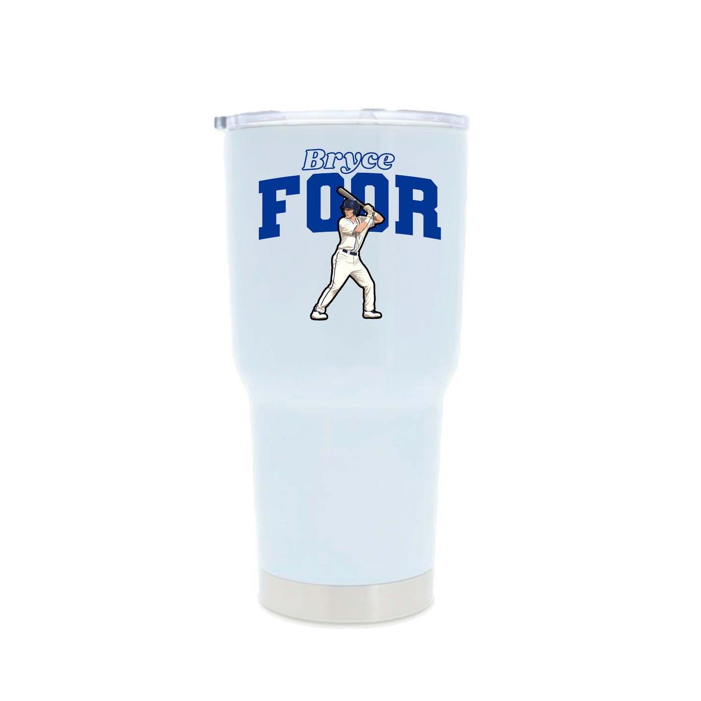 30oz Stainless Steel Tumbler — Name Arch in White