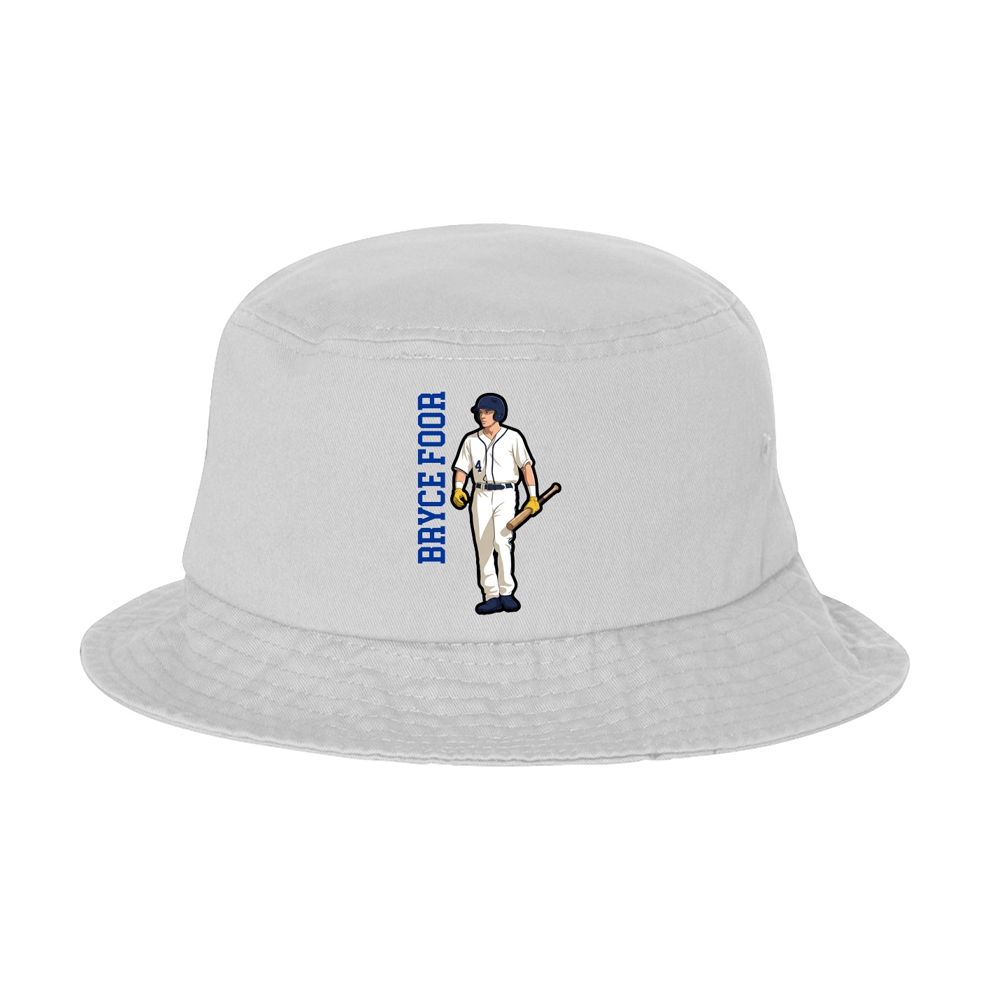 Bucket Cap — Name Vertical in White