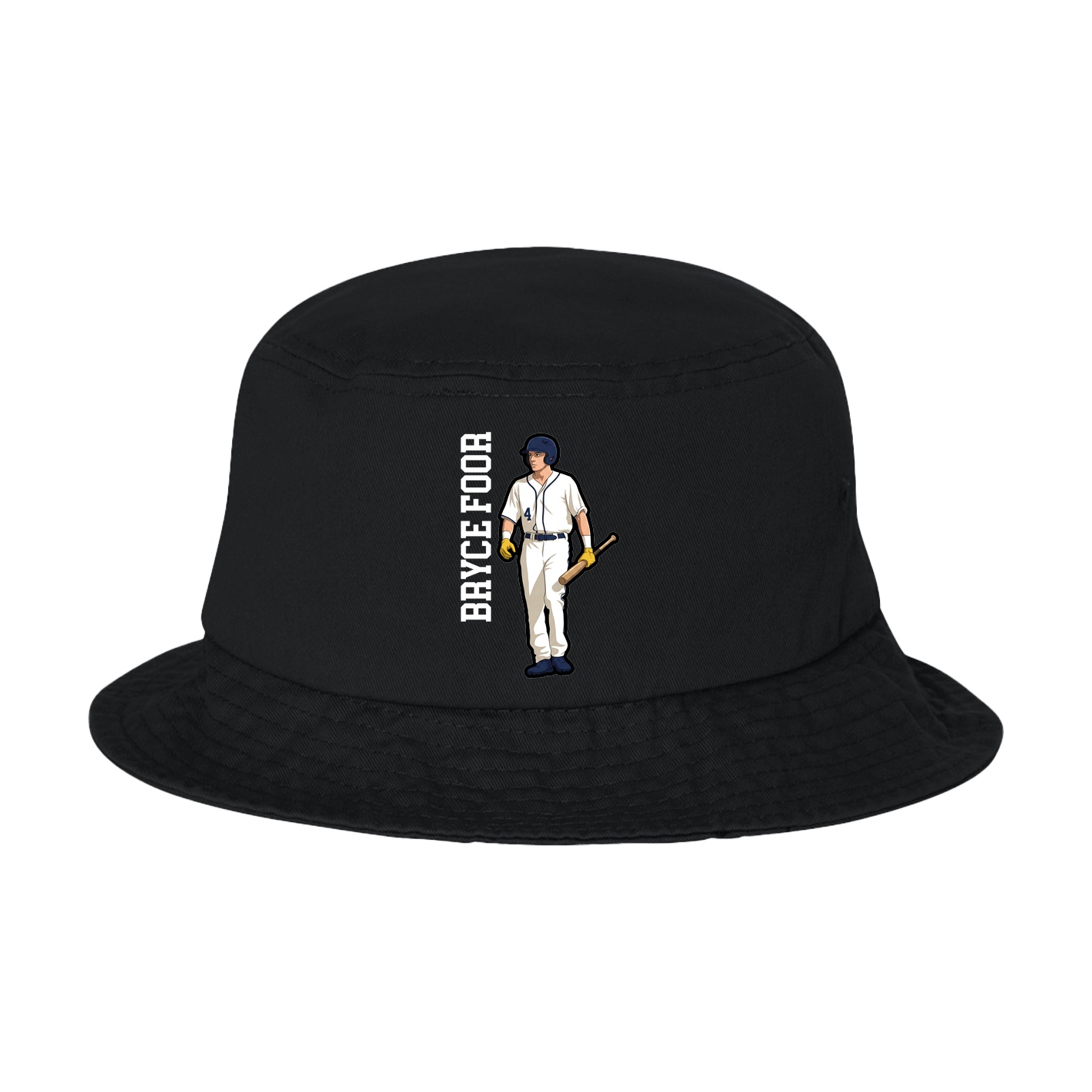 Bucket Cap — Name Vertical in Black