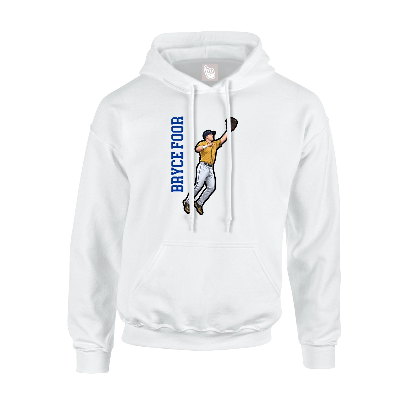 Youth Hoodie — Name Vertical in White