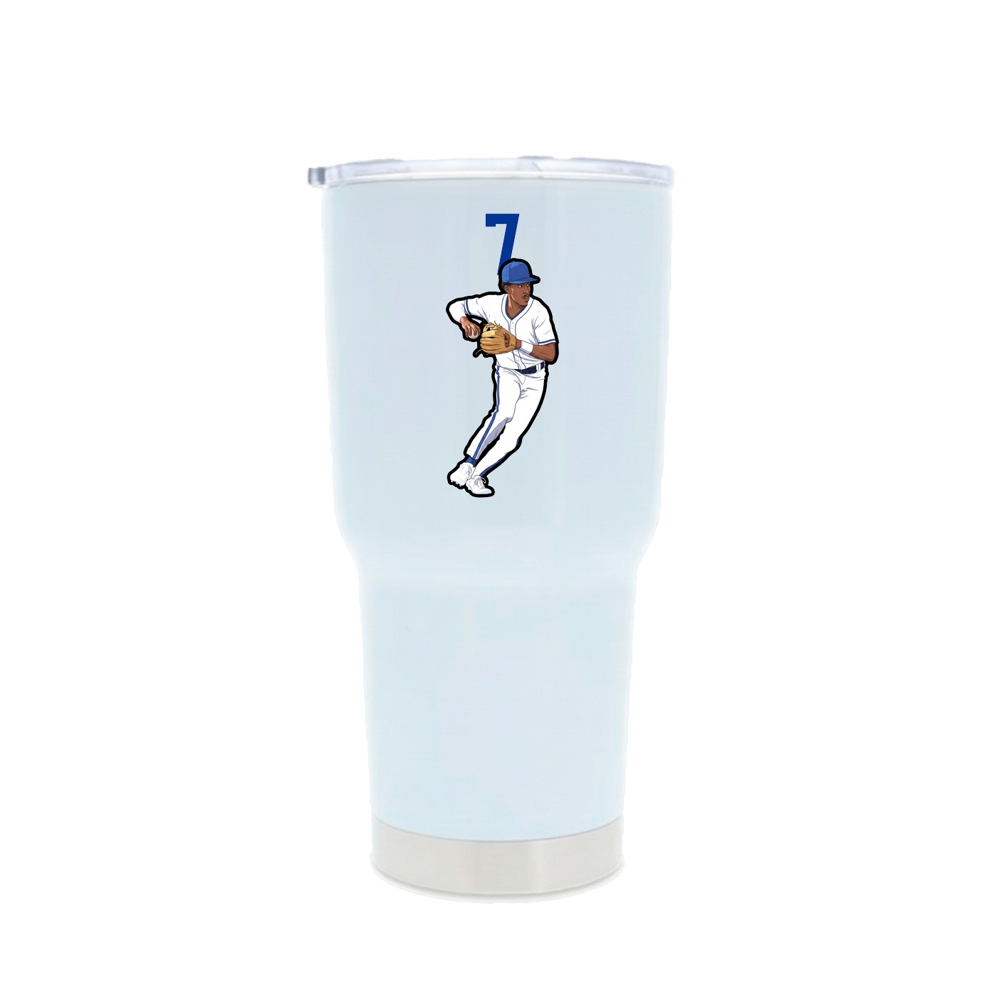 30oz Stainless Steel Tumbler — Number Top in White
