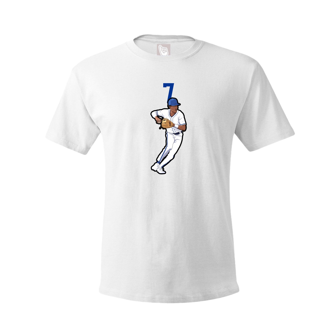 Youth Tee — Number Top in White
