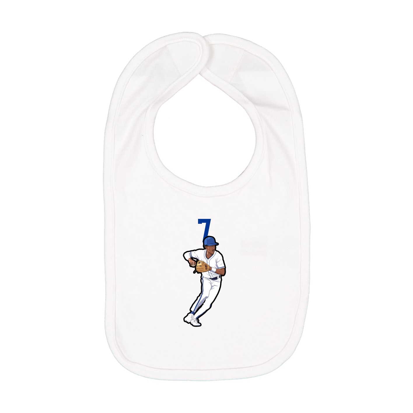 Infant Bib — Number Top in White