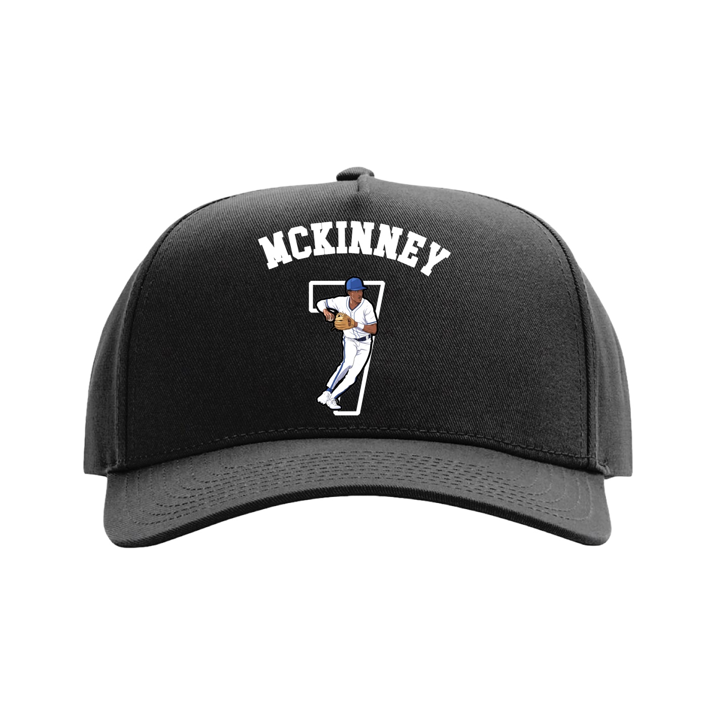 Full Fabric Five-Panel Champ Cap — Shirsey Arch in Black
