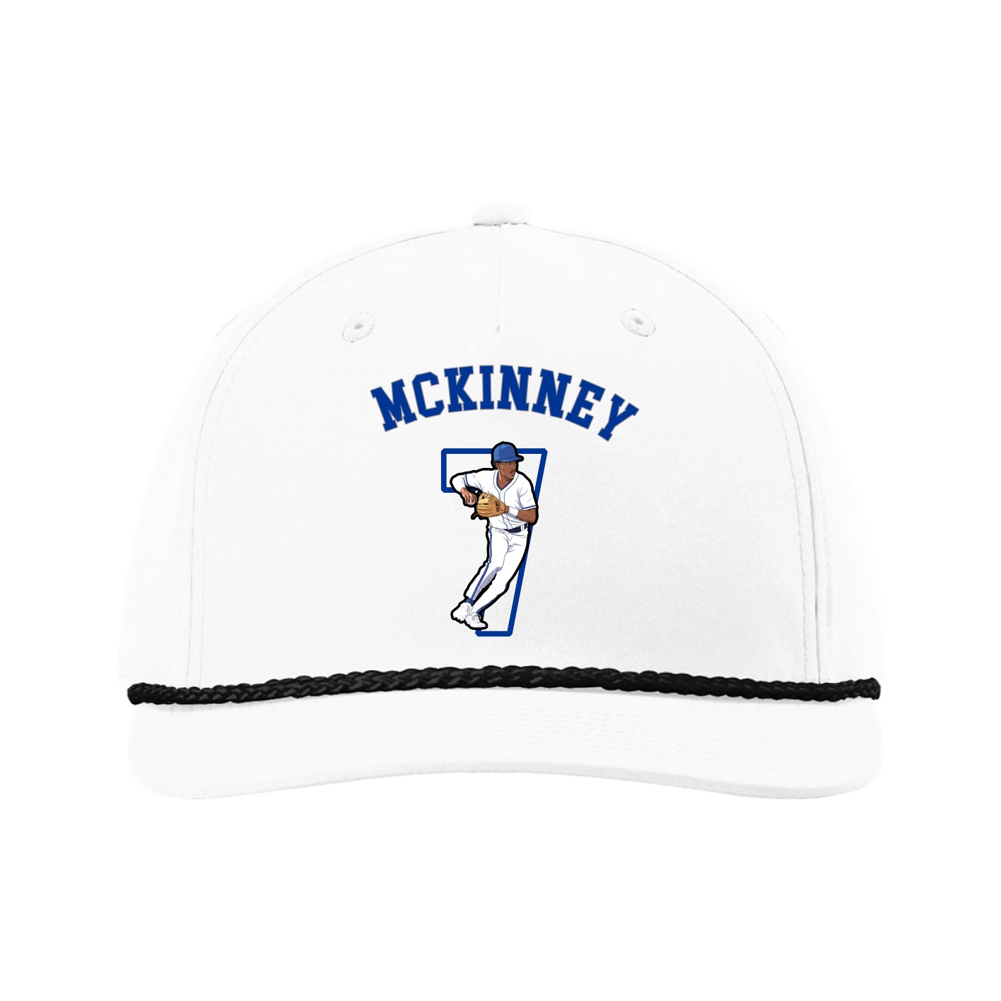 Five-Panel Classic Rope Cap — Shirsey Arch in White