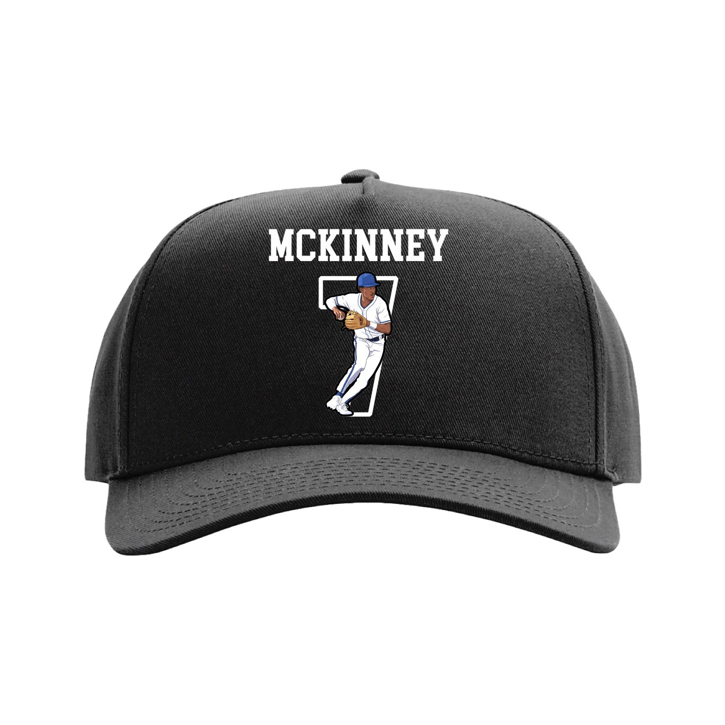 Full Fabric Five-Panel Champ Cap — Shirsey in Black