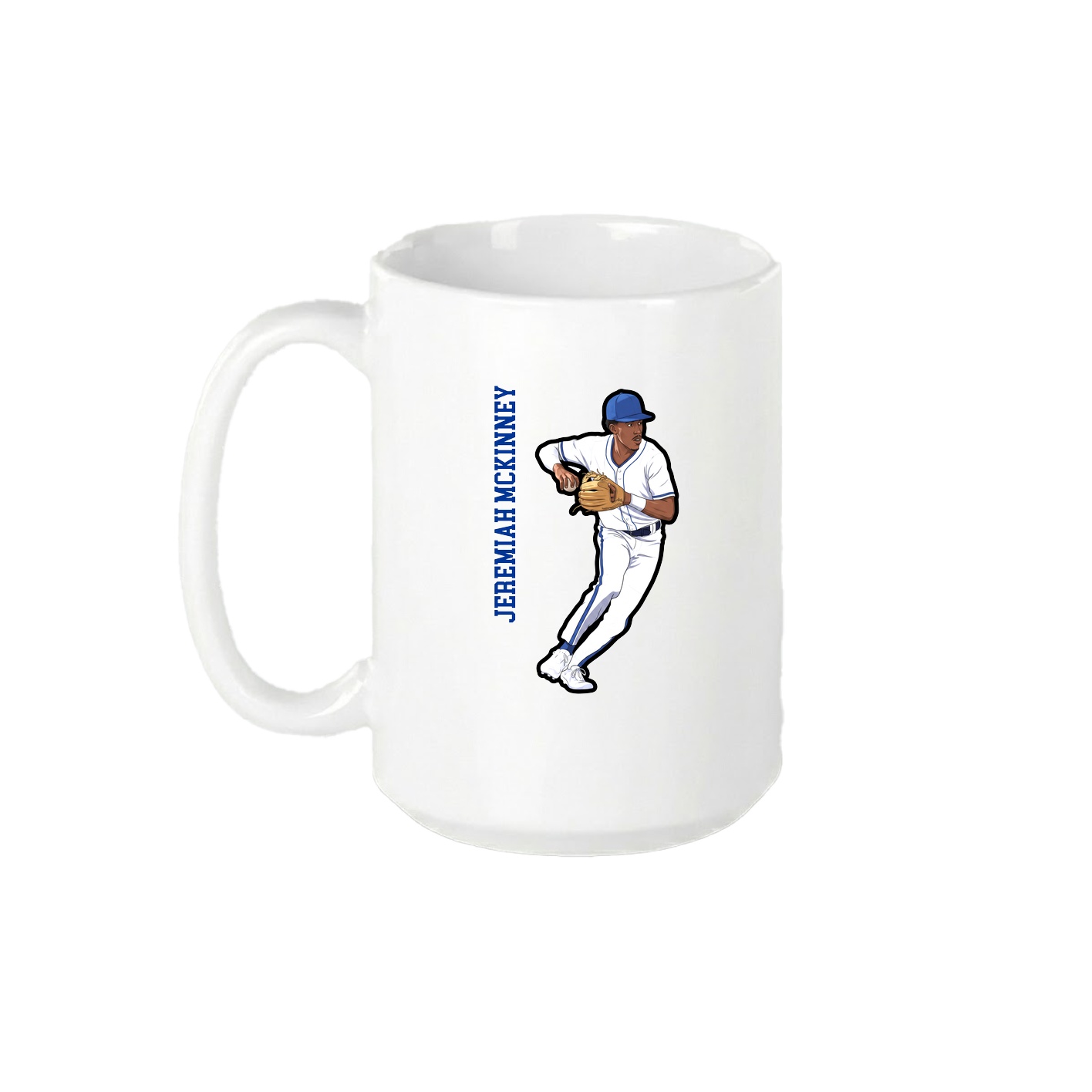15oz Coffee Mug — Name Vertical in White