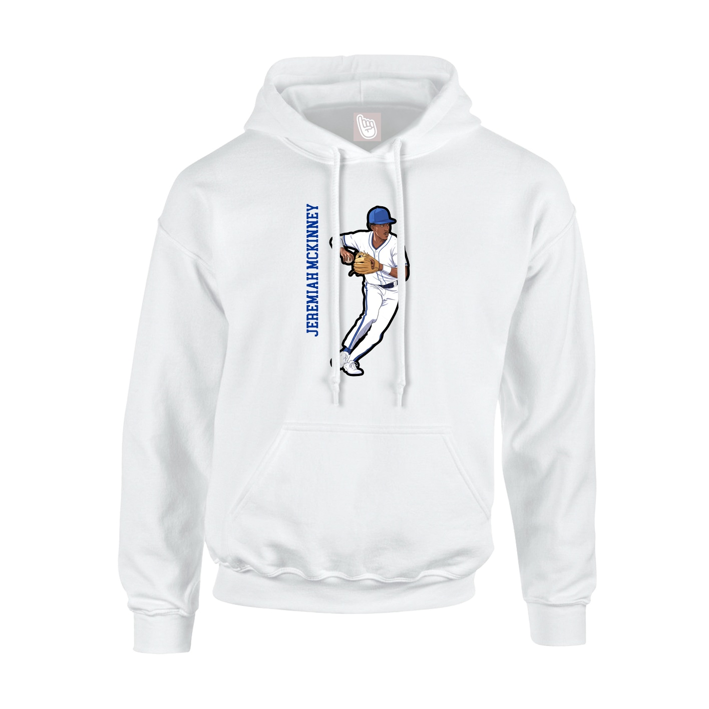 Youth Hoodie — Name Vertical in White