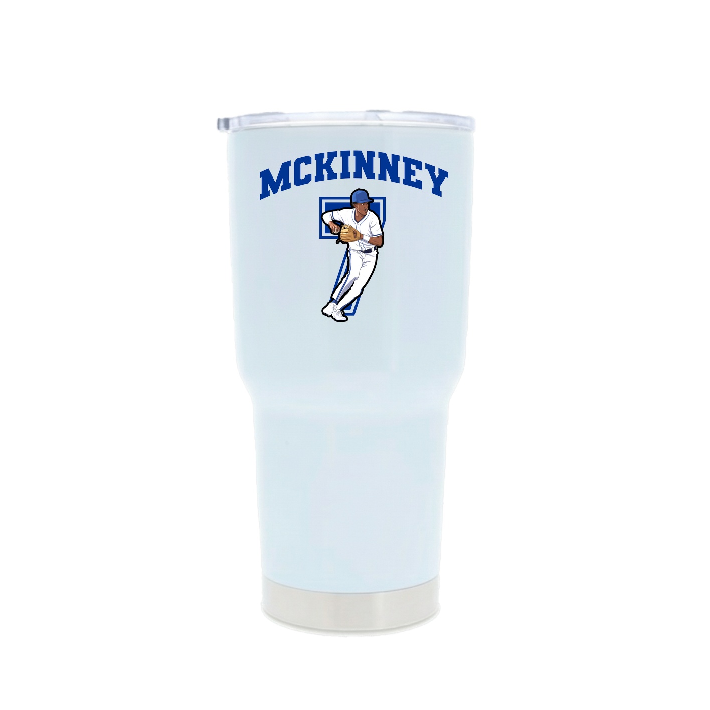30oz Stainless Steel Tumbler — Number in White