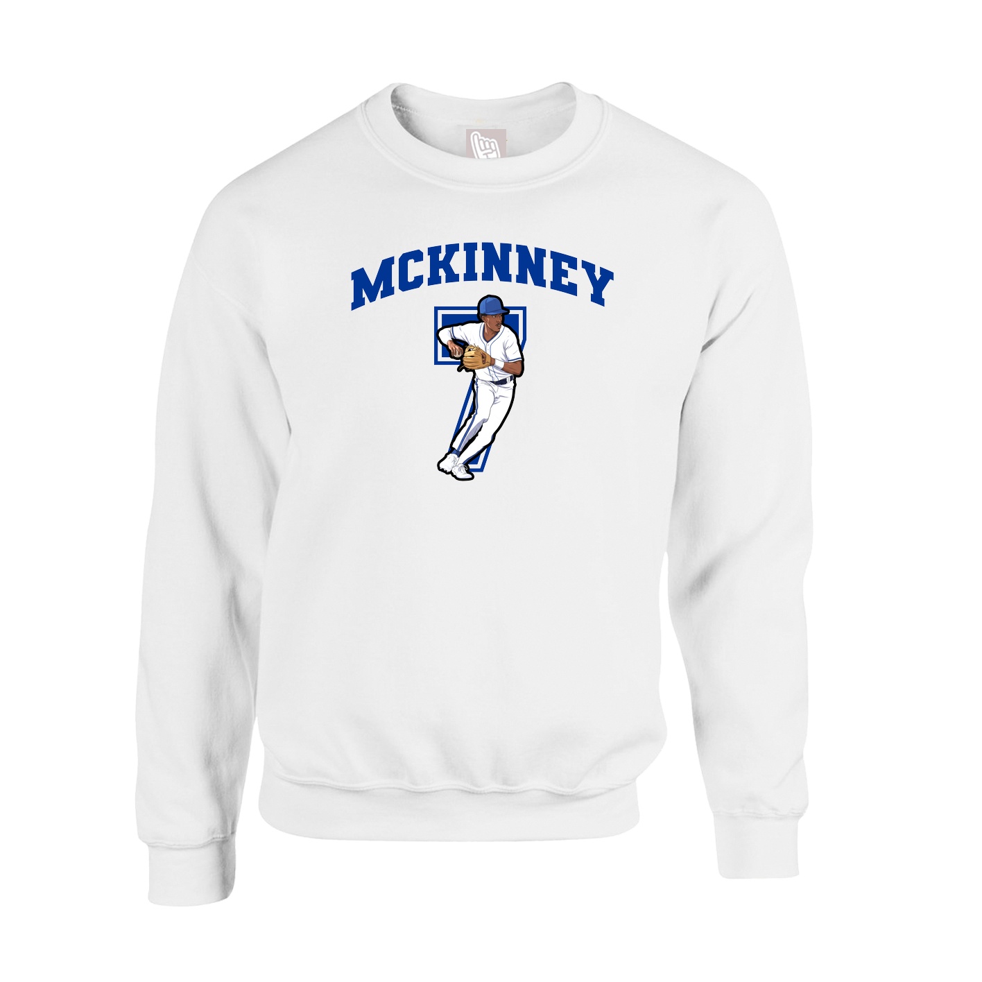 Fleece Crew — Number in White