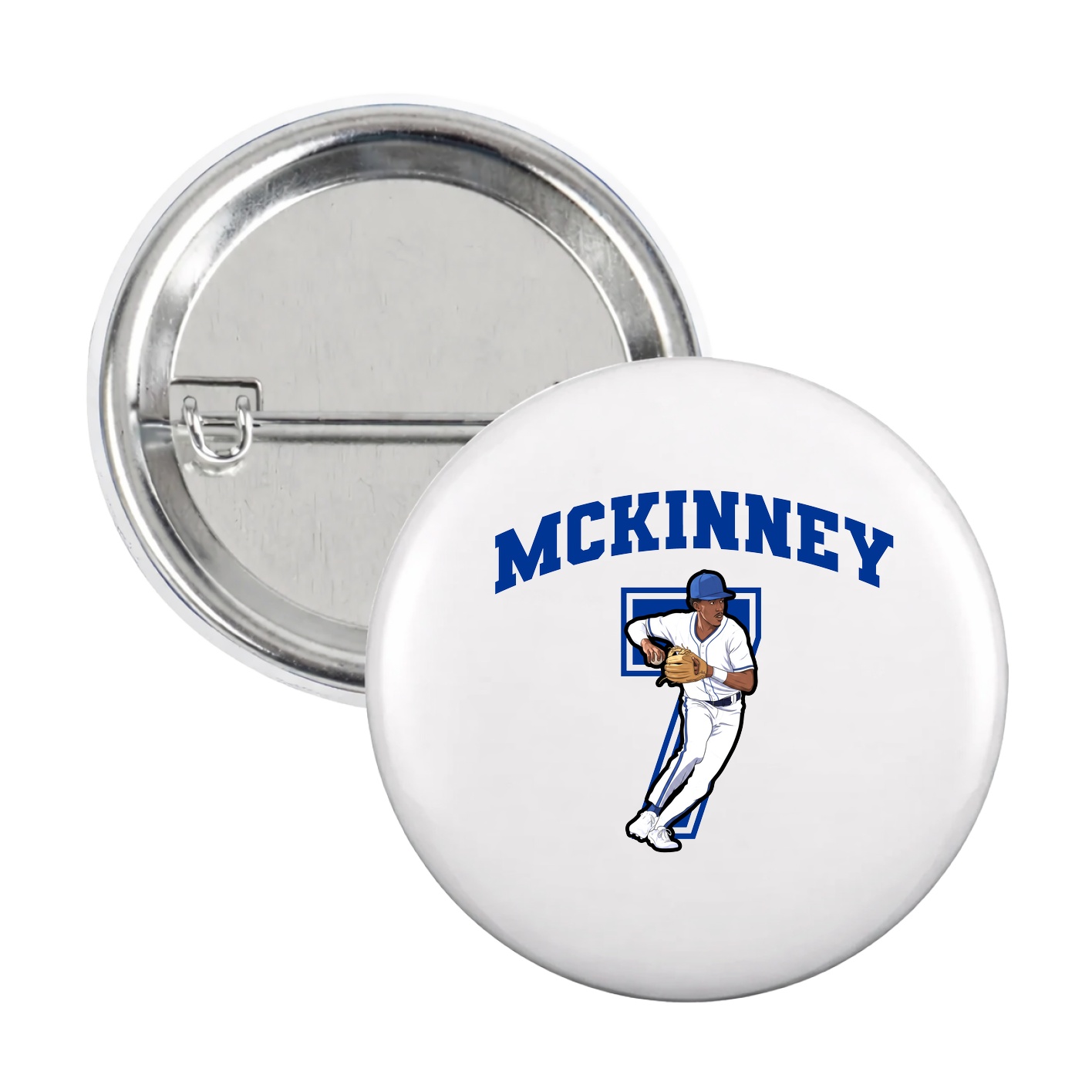 Game Day Button — Number in White