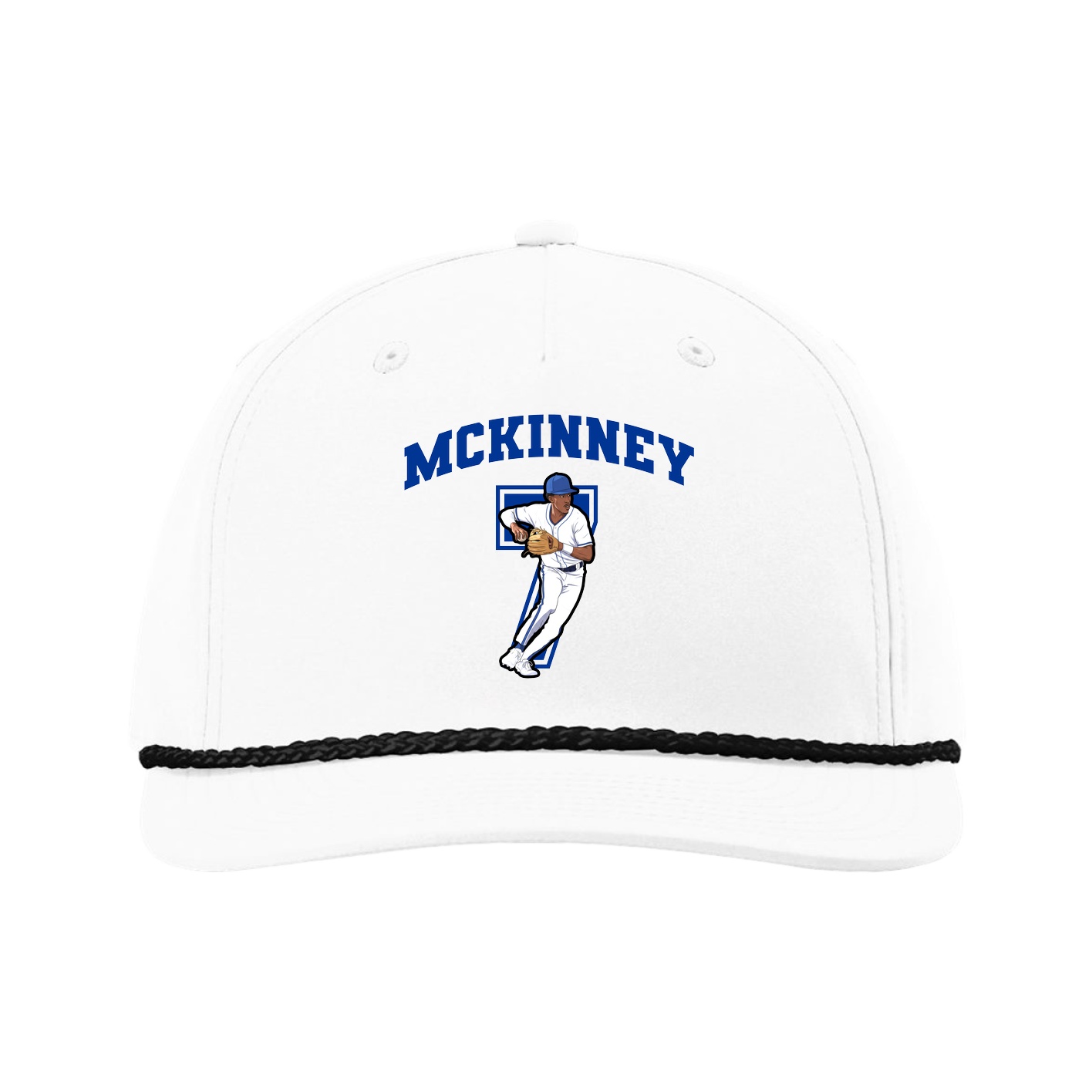 Five-Panel Classic Rope Cap — Number in White