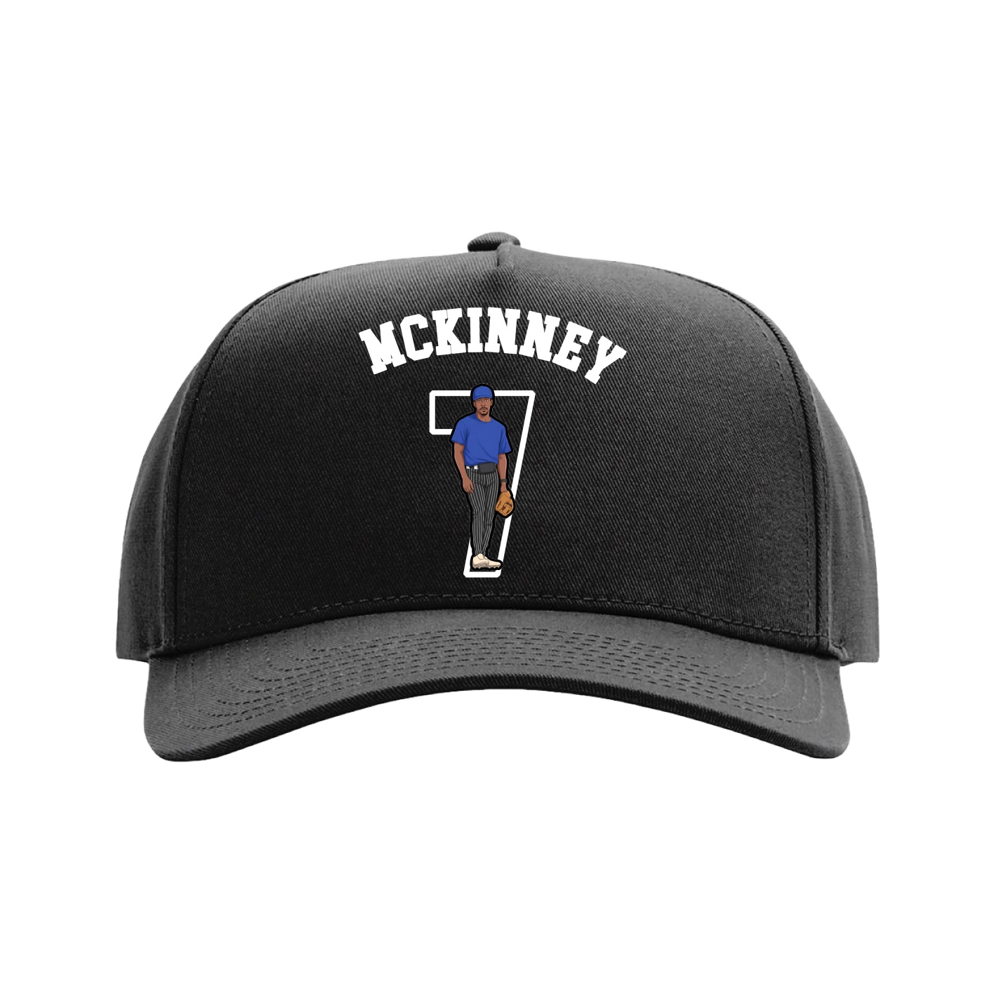 Full Fabric Five-Panel Champ Cap — Shirsey Arch in Black