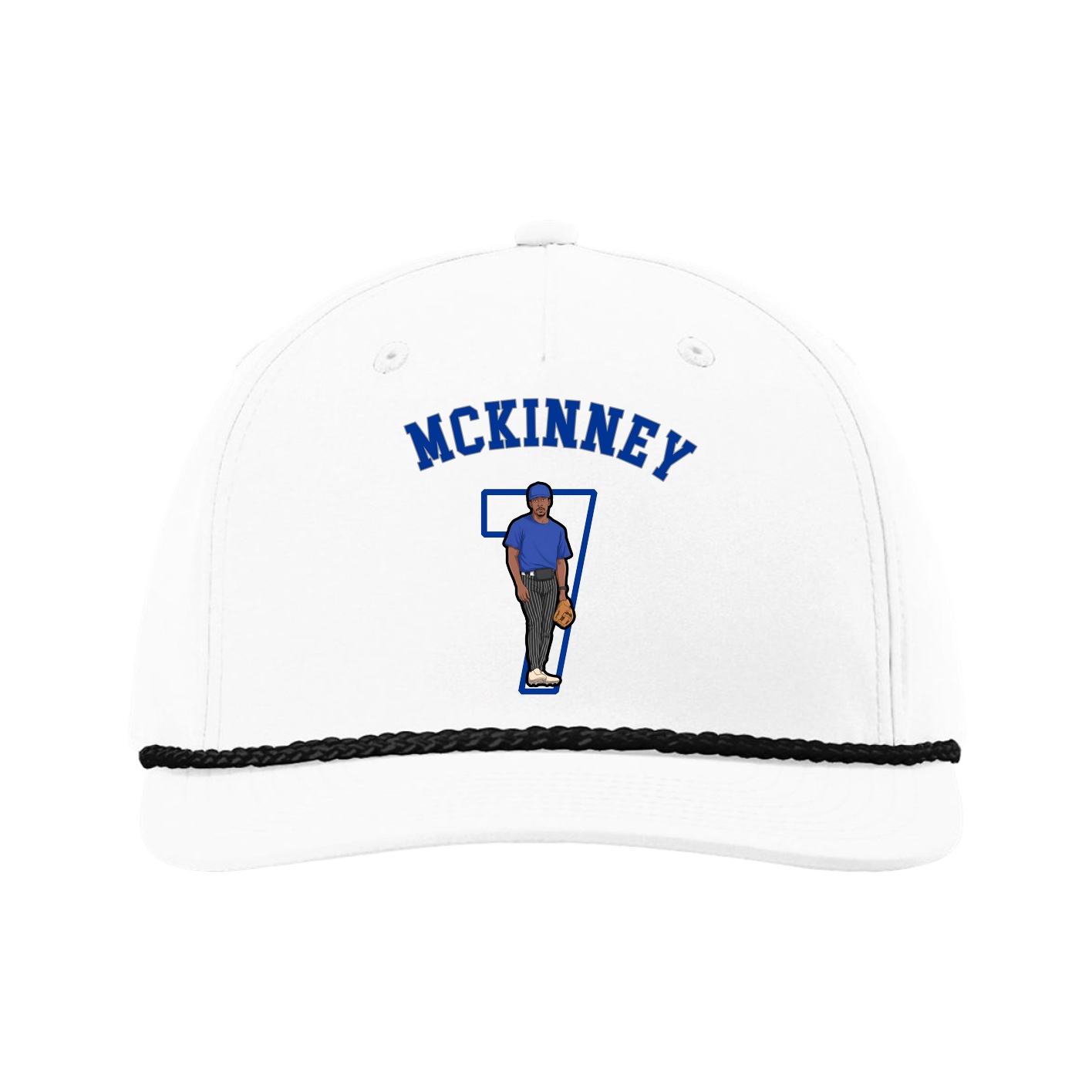 Five-Panel Classic Rope Cap — Shirsey Arch in White