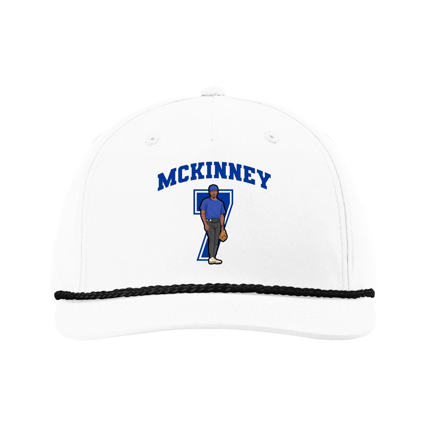 Five-Panel Classic Rope Cap — Number in White