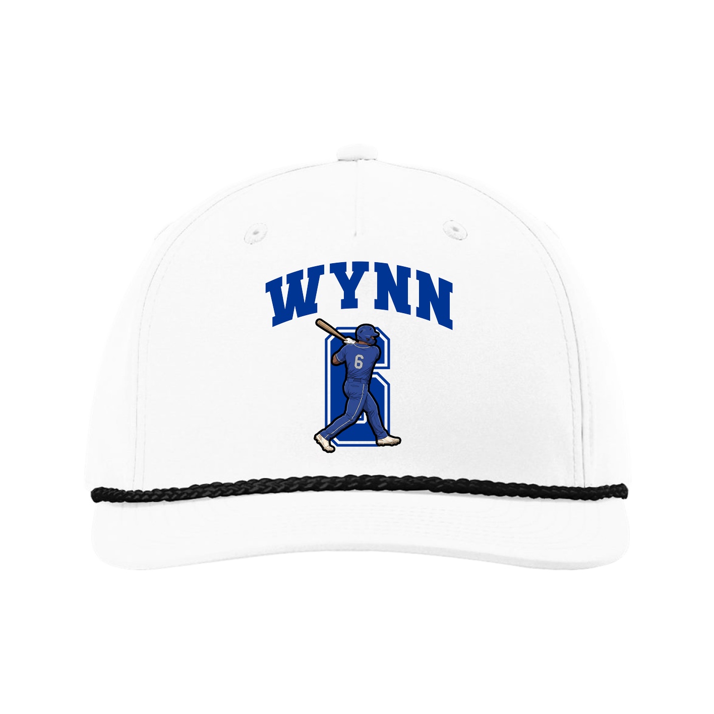 Five-Panel Classic Rope Cap — Number in White