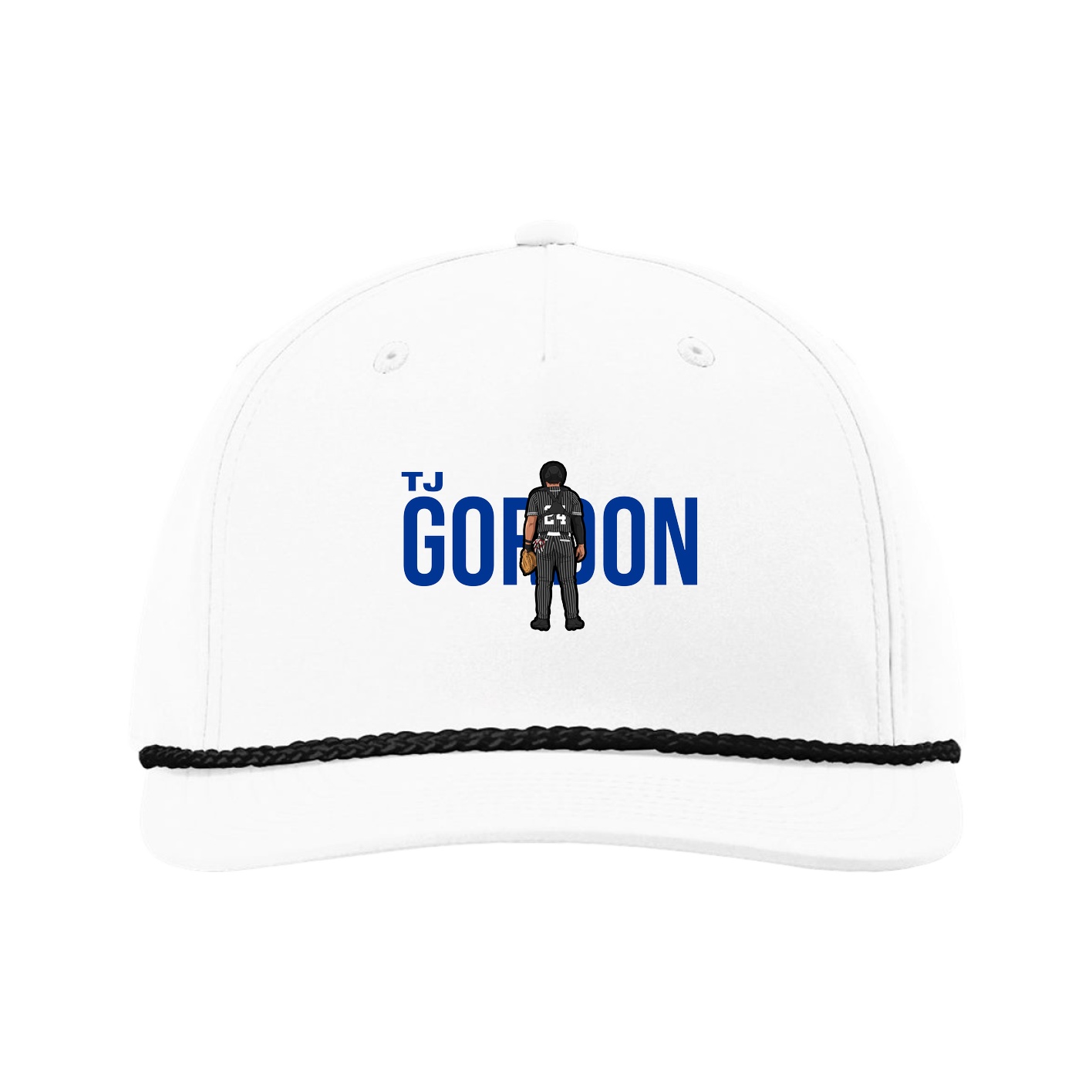 Five-Panel Classic Rope Cap — Player Name in White