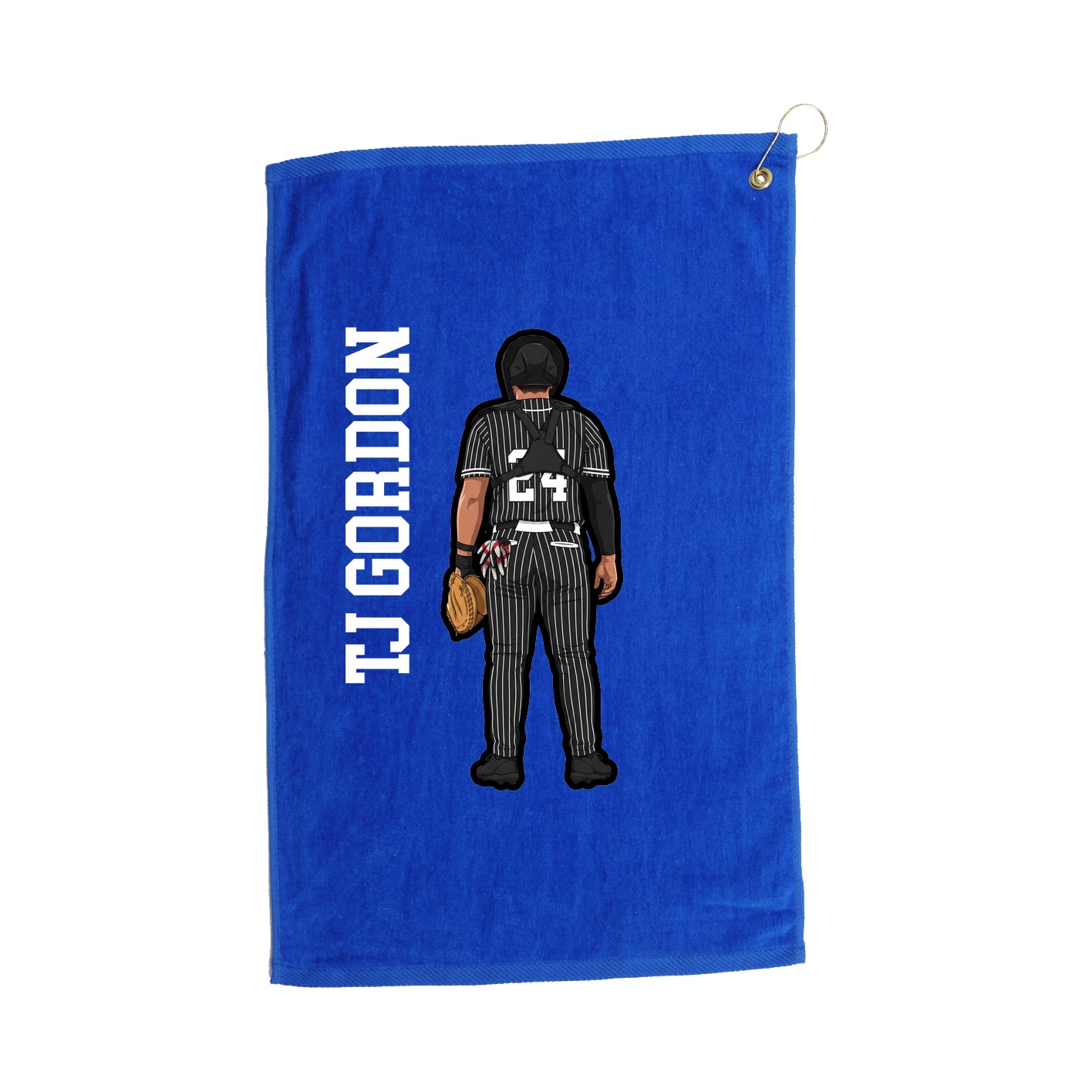 Golf Towel — Name Vertical in Royal