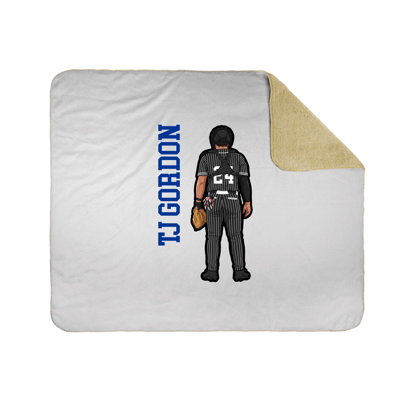 Throw Blanket — Name Vertical in White