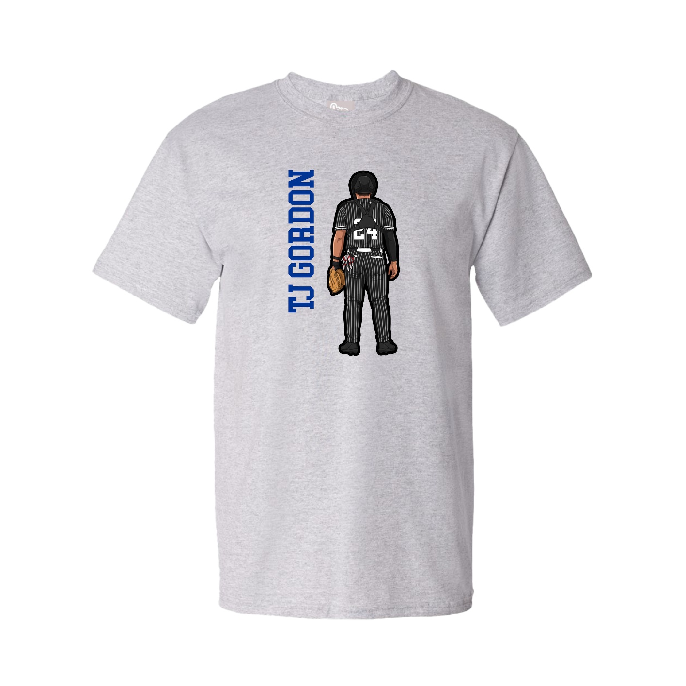 Tee — Name Vertical in Grey