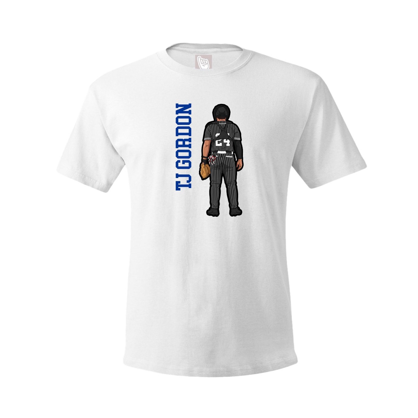 Youth Tee — Name Vertical in White