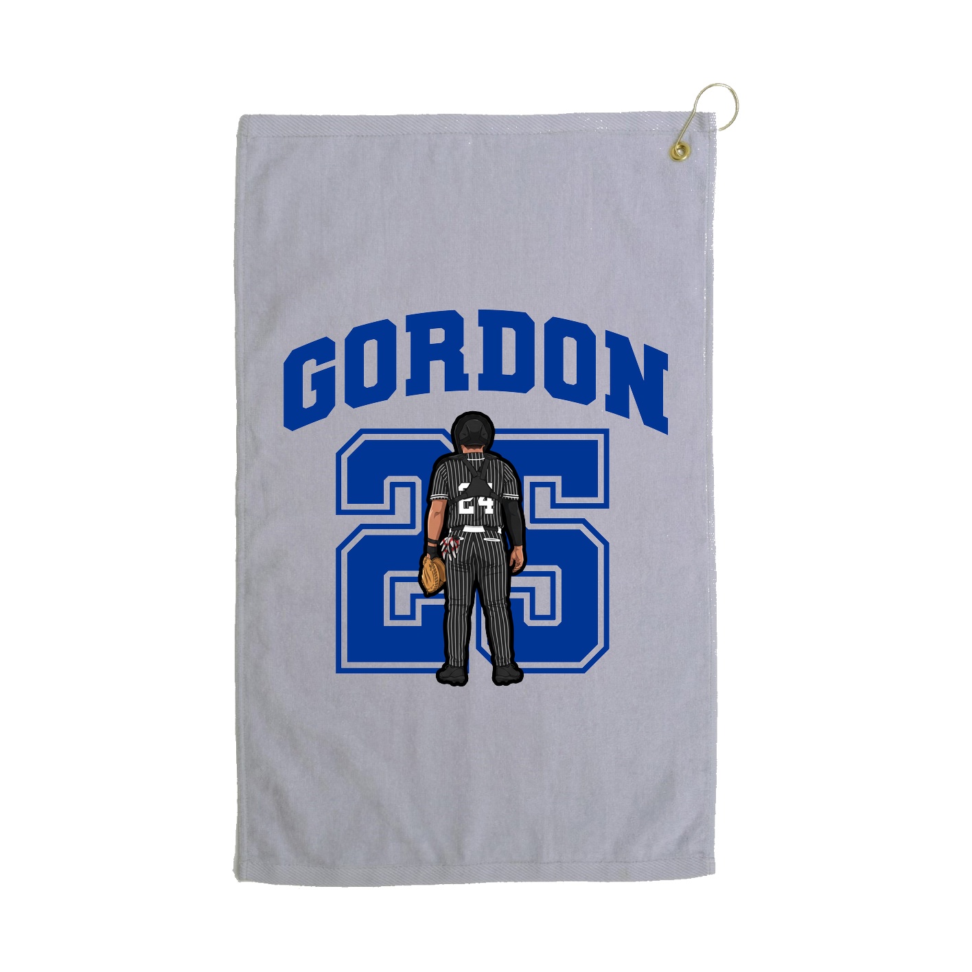 Golf Towel — Number in Grey