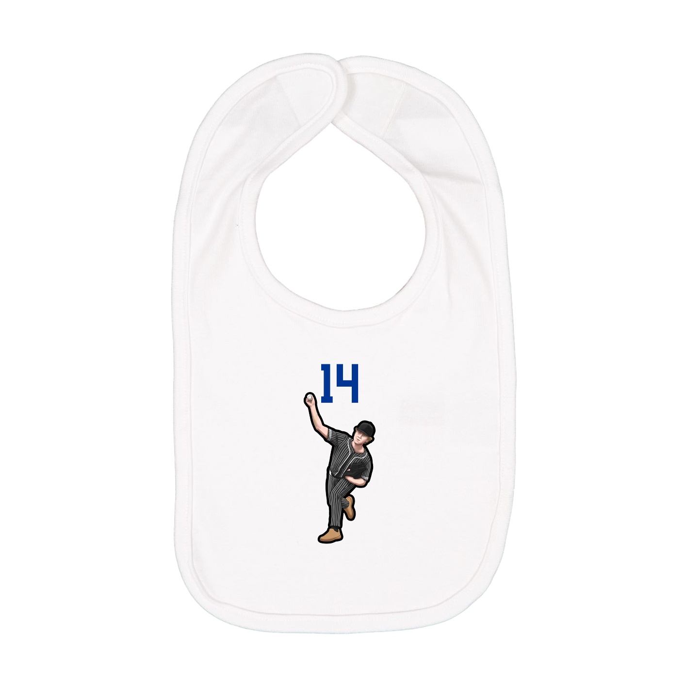 Infant Bib — Number Top in White