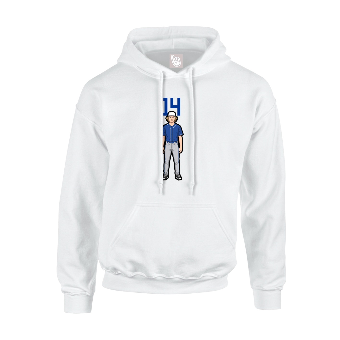 Youth Hoodie — Number Top in White