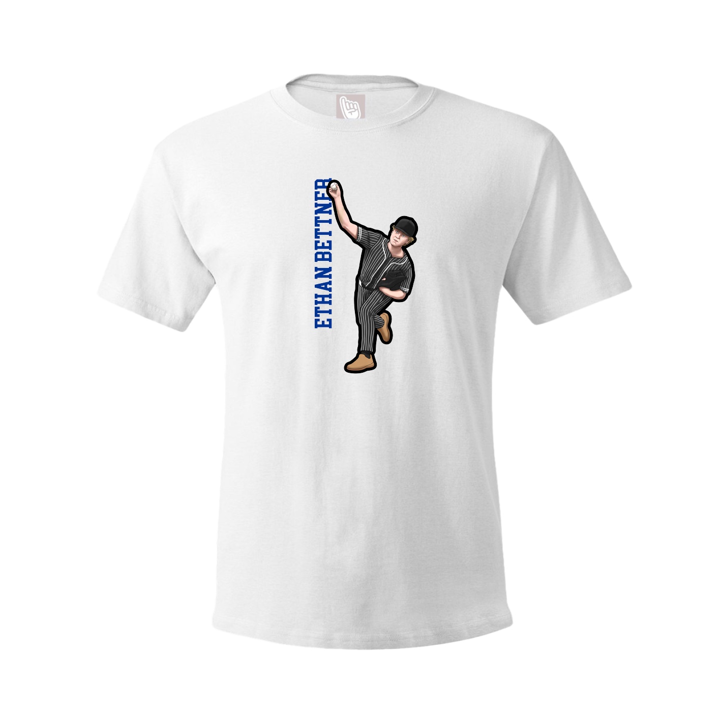 Tee — Name Vertical in White