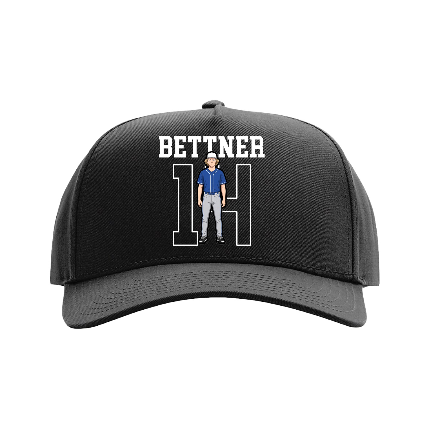 Full Fabric Five-Panel Champ Cap — Shirsey in Black