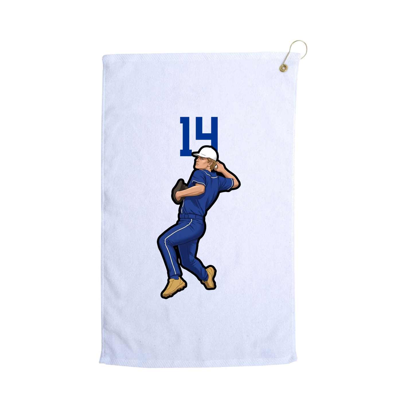 Golf Towel — Number Top in White
